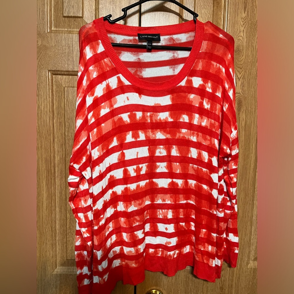 Orange and White Light Weight Sweater sz 18/20